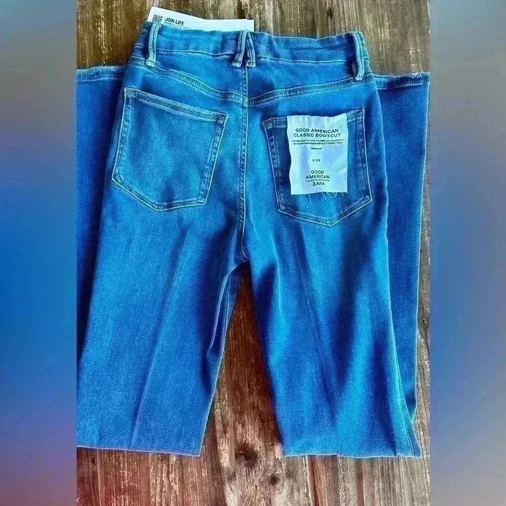 NWT Good American x Zara Classic Bootcut Jeans size 6 - Picture 2 of 14